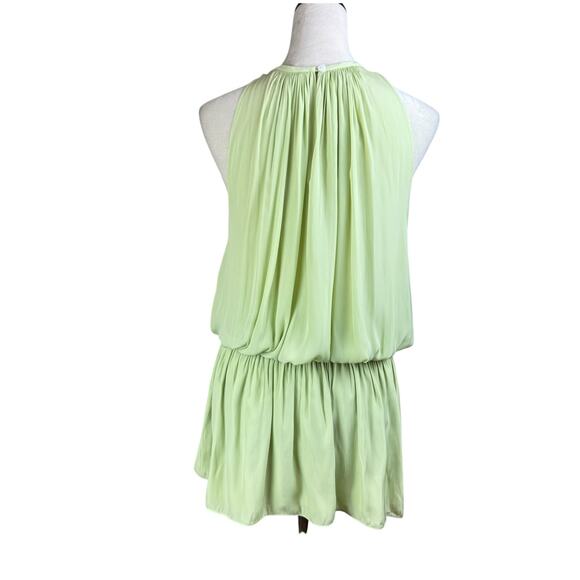 Ramy Brook Paris Light Green Sleeveless Halter Smocked Drop Waist Mini Dress - Picture 5 of 13